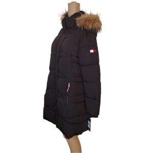 Tommy Hilfiger Black Jacket with Fur Trim